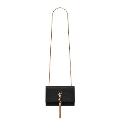 YSL KATE SMALL TASSEL IN CROCODILE-EMBOSSED LEATHER 474366DND0J1000 (20*12.5*5cm)